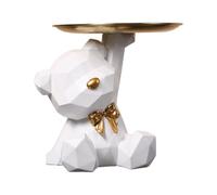 Décoration de bureau ours géométrique,boîte de rangement en résine,décor,artisanat d'entrée,bonbons,soleil,fournitures d'esprit ères officielles pour bureau,café - Type White