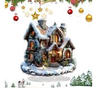 Décoration de bureau plate en acrylique - Statuette de Père Noël - Traîneau du Père Noël - Figurine artistique sur le thème des vacances d'hiver - Pour salle d'étude, dortoir, chambre à coucher