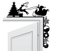 Décoration de cadre de porte de Noël, art mural d'angle de cadre de porte,Conception de silhouette à l'intérieur des décorations de Noël | Décoration intérieure de Noël, enseignes de Noël
