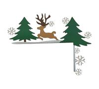 Décoration de cadre de porte de Noël avec figurines rétro en bois peintes à la main, conception détaillée avec Père Noël, élan et arbre pour une ambiance festive, décoration de porte créative pour