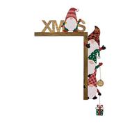 Décoration de cadre de porte de Noël festif sur le thème du Père Noël et du renne - Panneau mural d'angle à suspendre - Décorations de Noël pour portes de maison et fenêtres