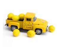 Décoration de camion citron, décorations pour la maison, décoration de camion en métal avec 6 petits citrons artificiels pour vitrine, table, maison, parfait pour les fêtes dans le jardin, le brunch