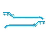 Décoration de carrosserie de véhicule Autocollants De Voiture À Rayures De Course Sportive, 2 Pièces, Décoration De Porte Latérale, Roue Arrière, Ligne De Taille, Autocollant En Vinyle(Blue)