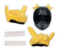 Décoration de casque - Casque signe de paix, décoration de gestes amusants à la main jaune, accessoires de casques de ski | pour femme, ami amateur de cyclisme, garniture de vélo douce, équipement de