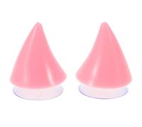 Décoration de Casque Cornes pour Casque en Plastique Rose | Fixation Ventouse, Forme Corne de Taureau, Halloween, Accessoire pour Casque de Ski