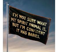 Décoration de caverne « I'm Not Sure What My Spirit Animal Is ». Drapeau pour chambre de garçon (30 x 45 cm)