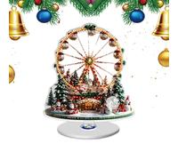 Décoration De Centre De Table Pour Noël - Décor De Grandes Roues 2D Pour Les Fêtes | Base Tournante Ornements De Table Noël Motif Arbre,Pour Plateau Étagé D'Hiver Mariage Fêtes Cheminée Et Maison