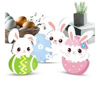 Décoration de Centre de Table pour Pâques - Ornements en Bois Lapin - Ensemble de 3 Pièces Maîtresses Décoratives Lièvre de Pâques,pour La Maison Cadeaux Fêtes Intérieur