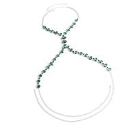 Décoration de chaîne plaquée argent accrocheuse avec des coupés en prisme, modèles pour événements et concerts, bijoux de corps géométriques