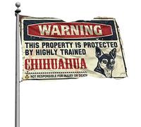 Décoration de chambre à coucher ou patio avec inscription « This Property Is Protected By A Highly Trained Chihuahua » (120 x 180 cm)