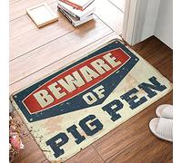 Décoration de chambre amusante avec inscription « Beware of Pig Pen Rug Adolescent Boy Room Decor » (40 x 60 cm)