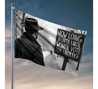 Décoration de chambre amusante « How Long Until Women Vote For Liberty ? » Drapeau de jardin Décoration de porte pour chambre à coucher (152 x 244 cm)