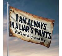 Décoration de chambre amusante « I Am Always In A Liar'S Pants. Don'T Actually Catch Fire » Drapeau pour chambre d'adolescente (152 x 244 cm)