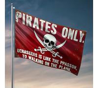 Décoration de chambre amusante Jolly Roger : Pirates Only Drapeaux pour homme, grotte d'hiver, drapeaux de jardin (60 x 90 cm)