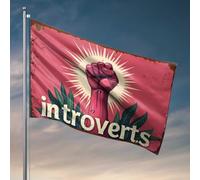 Décoration de chambre amusante pour les introvertis : un poing levé dans un drapeau de solidarité - Décorations amusantes pour les gars de chambre (60 x 90 cm)