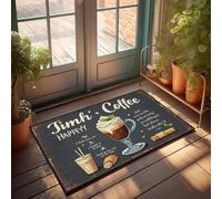 Décoration de chambre amusante Timh' Coffee : un voyage culinaire de saveur et de créativité paillasson d'intérieur paillasson d'entrée extérieur (50 x 80 cm)