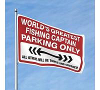 Décoration de chambre amusante World's Greatest Fishing Captain Parking Only Drapeaux pour chambre filles drapeaux pour l'extérieur (taille : 60 x 90 cm)