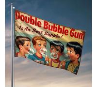 Décoration de chambre de dortoir universitaire Double Bubble Gum: amusant pour tous les âges ! Drapeaux de drapeau drôle décoration de chambre pour homme (152 x 244 cm)