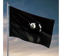 Décoration de chambre de dortoir universitaire La boule noire avec le chiffre 8 est sur un fond sombre. Drapeaux de drapeau drôle décoration de chambre pour homme (152 x 244 cm)