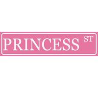 Décoration de chambre de princesse pour chambre de fille - Plaque en métal vintage rose - Décoration de rue amusante pour chambre à coucher - Panneau de rue princesse Y2k - Accessoires de chambre de