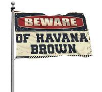 Décoration de chambre d'université pour les gars « Beware of Havana » - Drapeau marron - Décoration de dortoir pour filles - Drapeaux pour garçons (30 x 45 cm)