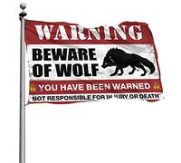 Décoration de chambre d'université pour les gars « Beware of Wolf » - Décoration de dortoir pour filles - Drapeaux pour garçons (120 x 180 cm)