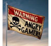 Décoration de chambre d'université pour les gars en colère Gamer : le panneau d'avertissement drapeaux pour chambre de filles Drapeau de jardin Accessoires (30 x 45 cm)