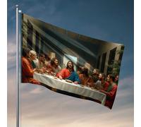 Décoration de chambre d'université pour les gars, la dernière cène : un drapeau d'interprétation moderne, affiches de dortoir universitaire pour les gars, accessoires de piscine (60 x 90 cm)