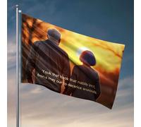 Décoration de chambre pour garçon avec inscription « Teenager Two People Walk Hand In », en profitant du coucher du soleil, drapeau de l'homme, règle des grottes, décoration hippie (60 x 90 cm)