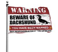 Décoration de chambre pour garçons avec drapeau « Beware of Teckel » - Accessoires de décoration pour la maison, le bar, le bureau - 60 x 90 cm