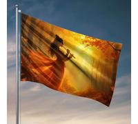 Décoration de chambre pour garçons avec inscription « Adolescent A Woman Plays The Flûte In An Autumn Forest Flag Man Cave Rules » Décoration hippie (30 x 45 cm)