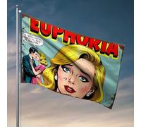 Décoration de chambre pour garçons - Euphorie : une bande dessinée - Drapeau romantique pour garçons - Accessoires de bar - 120 x 180 cm