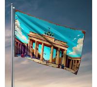 Décoration de chambre pour garçons Porte de Brandebourg : un drapeau de Berlin vibrant Décoration extérieure amusante (60 x 90 cm)