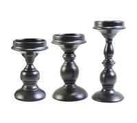Décoration de chandeliers Halloween - Ensemble 3 Black Design Candlesticks Elegant | Ornement de table sombre pour l'action d'accueil de grâce, salle à manger, salle, décoration saisonnière et
