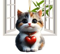 Décoration de chat de Noël | de coeur de chaton acrylique | Adorable cintre d'arbre avec design et finition claire pour le plaisir des vacances | Accessoire Retr