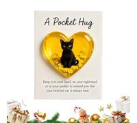 Décoration de chat pour la maison - Joli souvenir en forme de cœur - Petit chat avec une carte positive, pour les amoureux des animaux de compagnie comme expression de compassion et d'encouragement