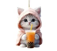 Décoration De Chat Pour Voiture - Pendentif En Acrylique, Ornement Mignon Intérieur | Fenêtre, Sac Fourre-Tout, Tableau Bord, Auto, Arbre , Cadeau Amoureux Des Chats, Accessoires Décoratifs Cute