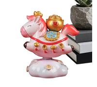 Décoration de chevaux, décoration de maison avec rotation à 360 degrés - Petites sculptures d'animaux avec pièce de monnaie | Pour bureau, salon, chambre, cuisine, salle de bain, entrée Nouvel An