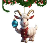 Décoration de chèvre de Noël - Ornement animal de Noël en acrylique - Pendentif ornement écureuil 2D | Oiseau Bibliothèque Nid Ovale Papillon Dragon Suspendu Forêt Vacances