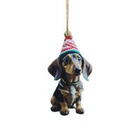 Décoration de chien de dessin animé pour voiture, sapin de Noël, décoration de la maison, sac à dos, bureau, idée cadeau, pendentif festif, style éléphant, mignon, 1 pièce (F, taille unique)