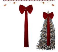 Décoration De Cime De Sapin De Noël en Forme De Nœud,Décoration Rouge des Fêtes | Noeud De pour La Maison | pour De Armoire Maison Ferme Banquet Sapin De Noël Couronne Porte Soir