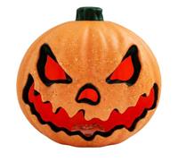 Décoration de Citrouille sur Manteau de cheminée avec Lueur LED | Décor d ' Halloween avec visage de lanterne creuse, pièce de table moulée autoportante de 7, 9 pouces pour étagères,