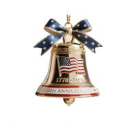 Décoration de cloche de la Liberté des États-Unis pour 250e anniversaire - Souvenir commémoratif patriotique fait à la main, cadeau de fondation, décoration de sonnette de gardiens, arbre de Noël à
