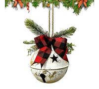 Décoration de cloches de Noël - Boule de Noël géante verte en fer - Clochette - Décoration de cour - Grandes cloches de Noël - Rondes - Pour sapin de Noël, vacances, fête d'hiver, décoration murale