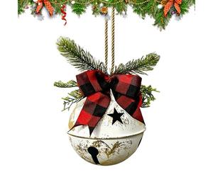 Décoration de cloches de Noël - Boule de Noël géante verte en fer - Clochette - Décoration de cour - Grandes cloches de Noël - Rondes - Pour sapin de Noël, vacances, fête d'hiver, décoration murale