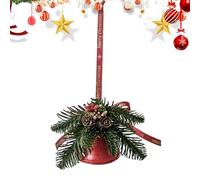 Décoration de Cloches de Noël | Décoration Festive avec Nœud et Aiguilles de Pin,Cloches de Noël Rustiques | pour Rassemblement De Vacances Manteau De Cheminée Hivernal Bureau Maison Pièce