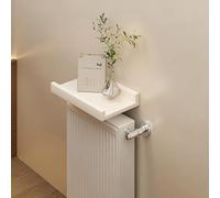 Décoration de Cloison au Dessus de Hotte Chauffante, Etagère De Radiateur en Bois À Percer pour Le Rangement et la Décoration Résistance Humidité + Chaleur(White,30 * 12cm/11.8 * 4.7in)