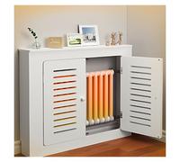 Décoration de Cloison au Hotte Chauffante Compartiment Rangement Supérieur Cache Radiateur Blanc Radiator Cover Grill Slats Cabinet Hall D'entrée(70x80x15cm/27.56x31.5x5.91in)