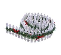 Décoration de clôture miniature de Noël - Mini barrière de village en bois de 89 cm, clôtures de jardin féérique avec lumière LED pour fête, arbre de Noël, village, paysage, décoration de bureau
