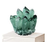 Décoration de cluster : ornements de cluster de cristaux verts, cristaux naturels pierres colonnaires | échantillon minéral, pierres naturelles pour la méditation et le salon